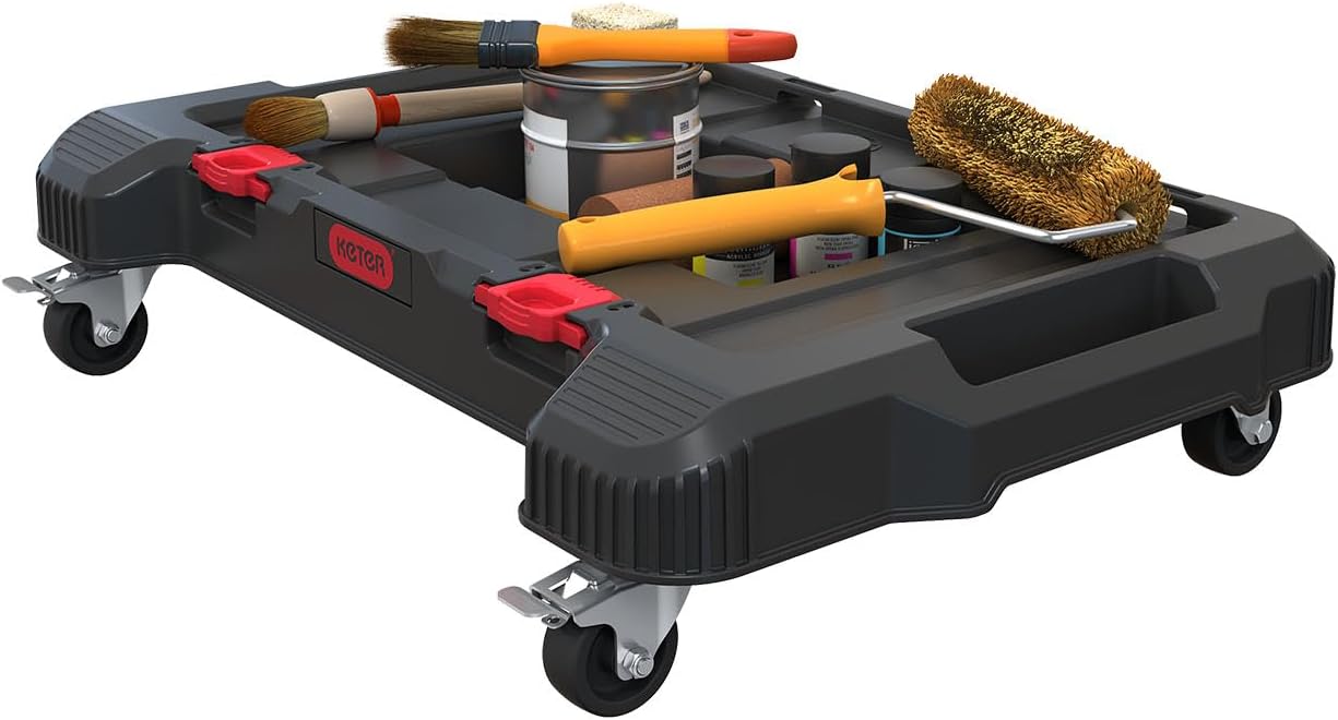 Keter Stack-n-Roll Two Drawer Tool Box for Small Parts and Power Tool Accessories, Fits Keter Modular Tool Storage System