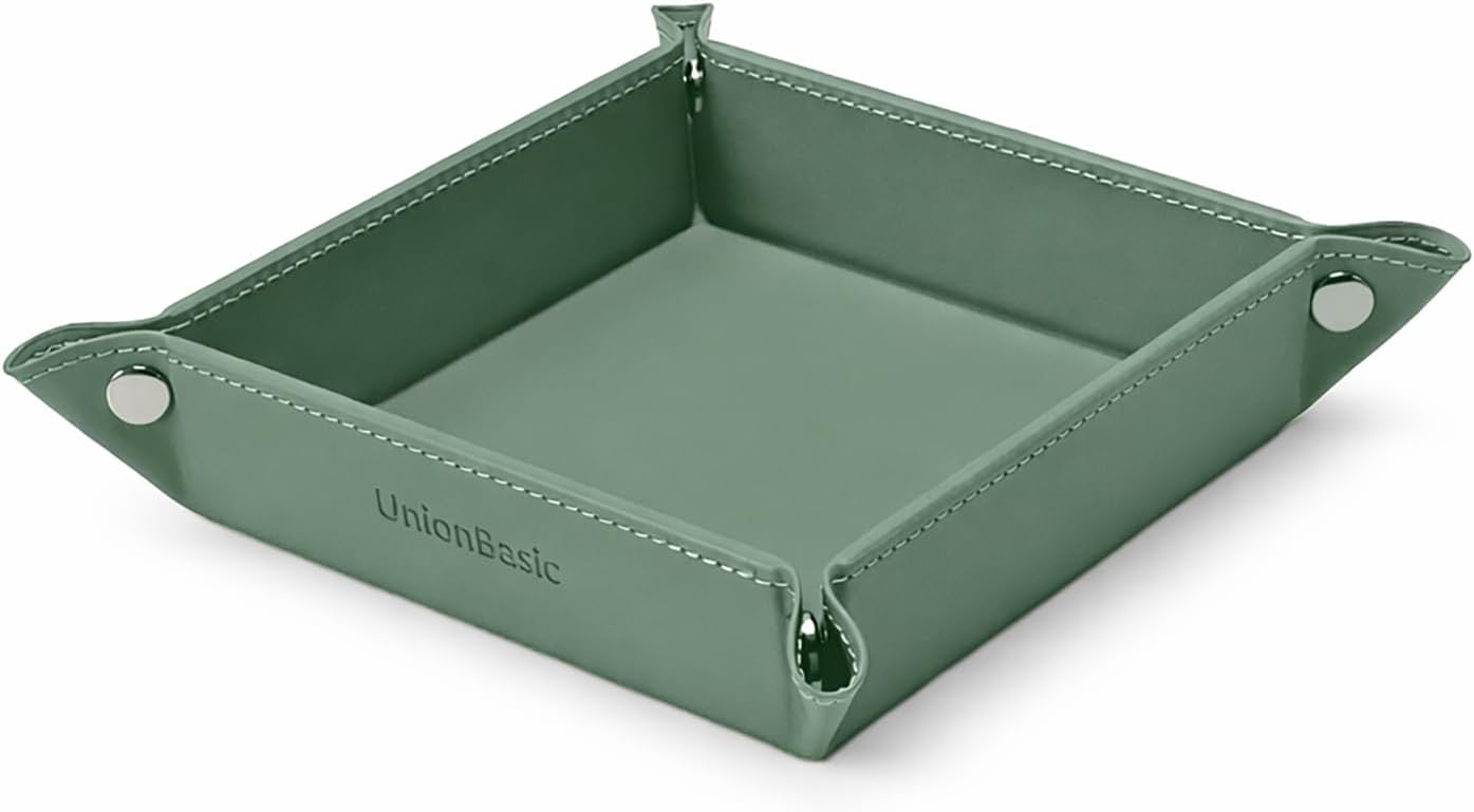 UnionBasic Medium Valet Tray, Jewelry Tray for Rings Watches Earrings, Entryway Catchall Caddy for Coins Keys Change, Nightstand Bedside Valet Holder, Trays for Electronic Gadgets, Candy Pink Plus - Colors B