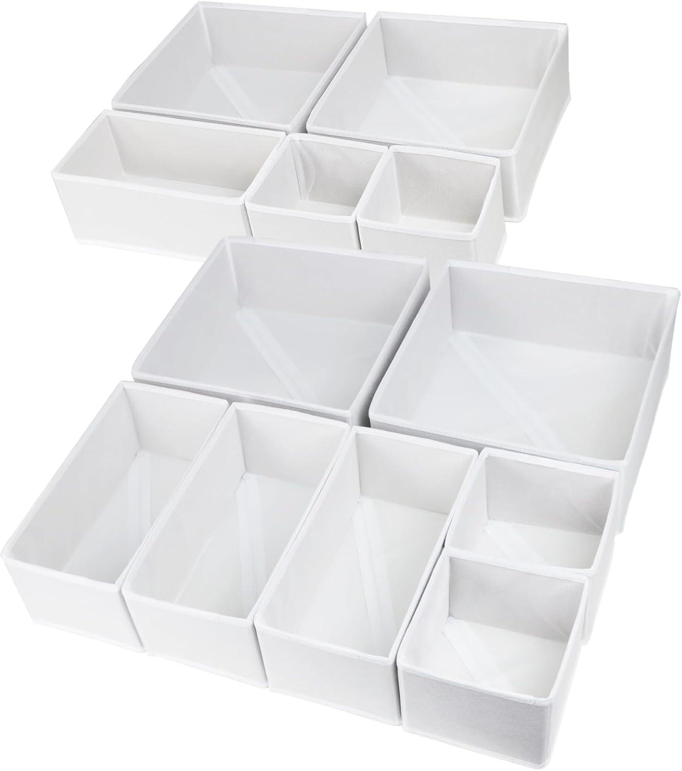 Fordonral 12 Pack Drawer Organizer Clothes, Foldable Fabric Dresser Organizer Closet Organizers and Storage Box for Underwear,Folded Clothes,Baby Clothing,Socks,Bra,Towels,Ties(12 Pack,Gray)