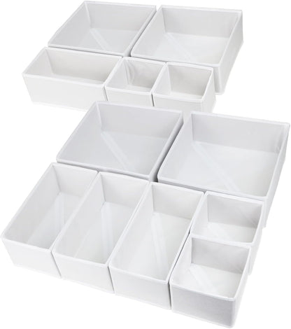 Fordonral 12 Pack Drawer Organizer Clothes, Foldable Fabric Dresser Organizer Closet Organizers and Storage Box for Underwear,Folded Clothes,Baby Clothing,Socks,Bra,Towels,Ties(12 Pack,Gray)
