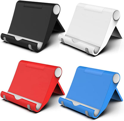 4Pcs Cell Phone Stand Holder for Desk Adjustable Compatible with iPhone 14 13 12 11 8 Pro Max SE XS XR Plus Samsung Galaxy Note20 S20 S10 S9 S8 Cell Phone Holder Foldable (4 Color)