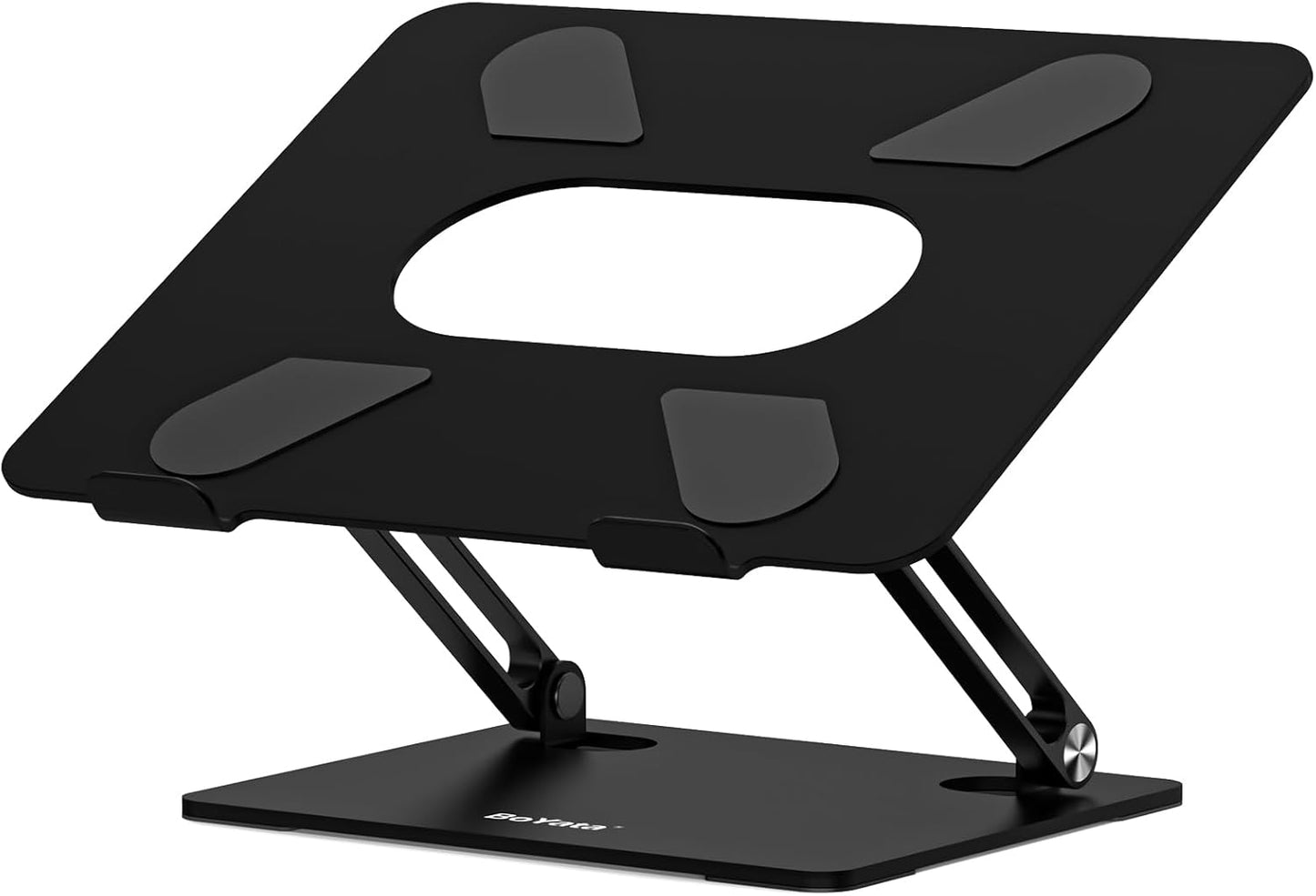 BoYata Laptop Stand, Adjustable Multi-Angle Laptop Holder, Compatible for Laptops up to 17 inches, Sturdy Aluminum & Silicone, Silver