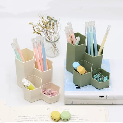 Pencil Organizer Pen Holder for Desk Pens Cup Small Desk Organizer Cute Pen Holder for Office,School and Home (White, 3)