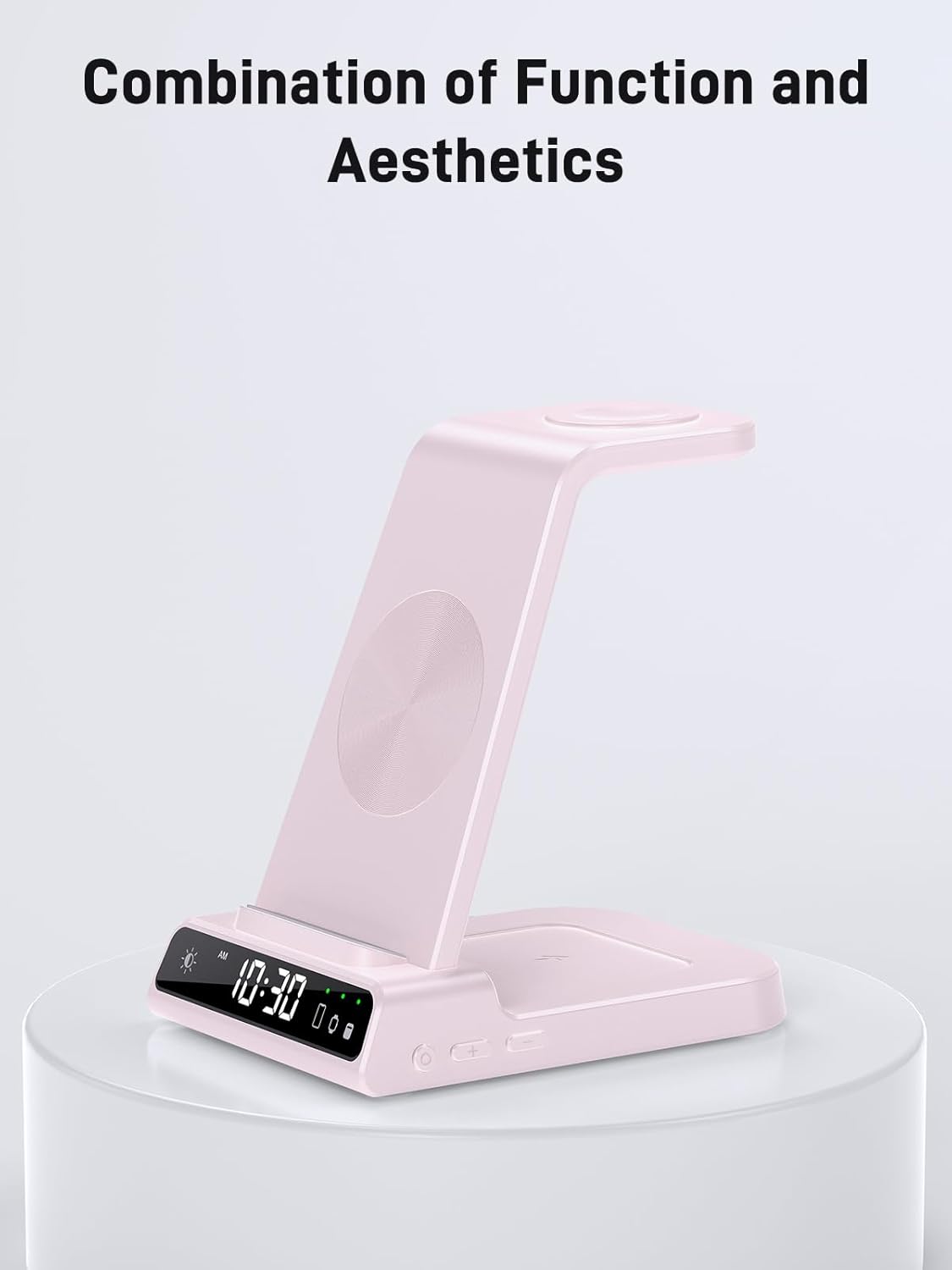 Wireless Charger for Samsung Charging Station: 3 in 1 Android Charging Stand with Dimmable Clock - Nightstand Organizer for Galaxy S25 Ultra, Galaxy Watch 8 7 6 5 4, Galaxy Buds, Space-Saving Charger