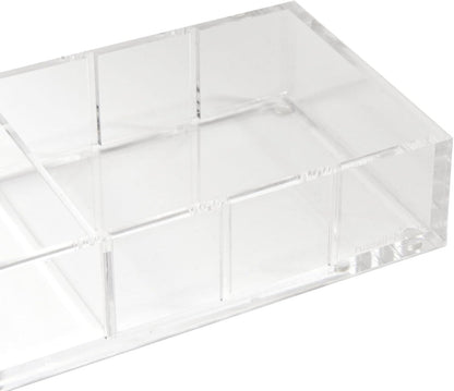 russell+hazel Acrylic Compartment Bloc, 12” x 4” x 1.5," 3 Moveable Dividers, 1 Count, 98141