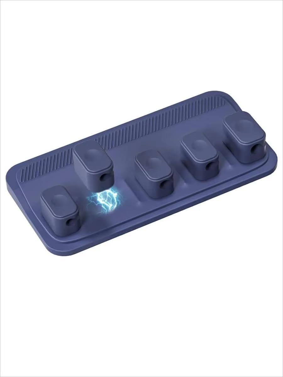 Magnetic Cable Organizer (Minimalist) | Premium Silicone Desktop Cord Management Set | Versatile Magnetic Clips for Home, Office & Workspace | Strong Adhesion, Tidy Desk Solution (Black)