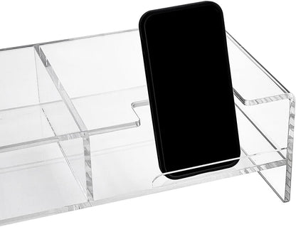 pbf PHOTO BOOTH FRAMES Clear Acrylic Monitor Stand Riser, Computer Screen Desktop Organizer, Ergonomic Display Shelf (Clear)