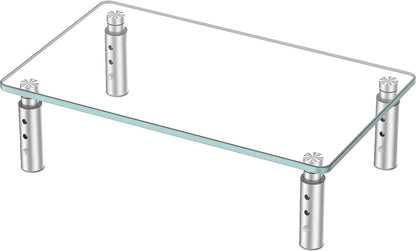 Hemudu Monitor Stand -3 Adjustable Height Monitor Riser, Computer Monitor Stand, Desktop Organizer, Monitor Stand Riser for PC, Computer, Laptop Clear