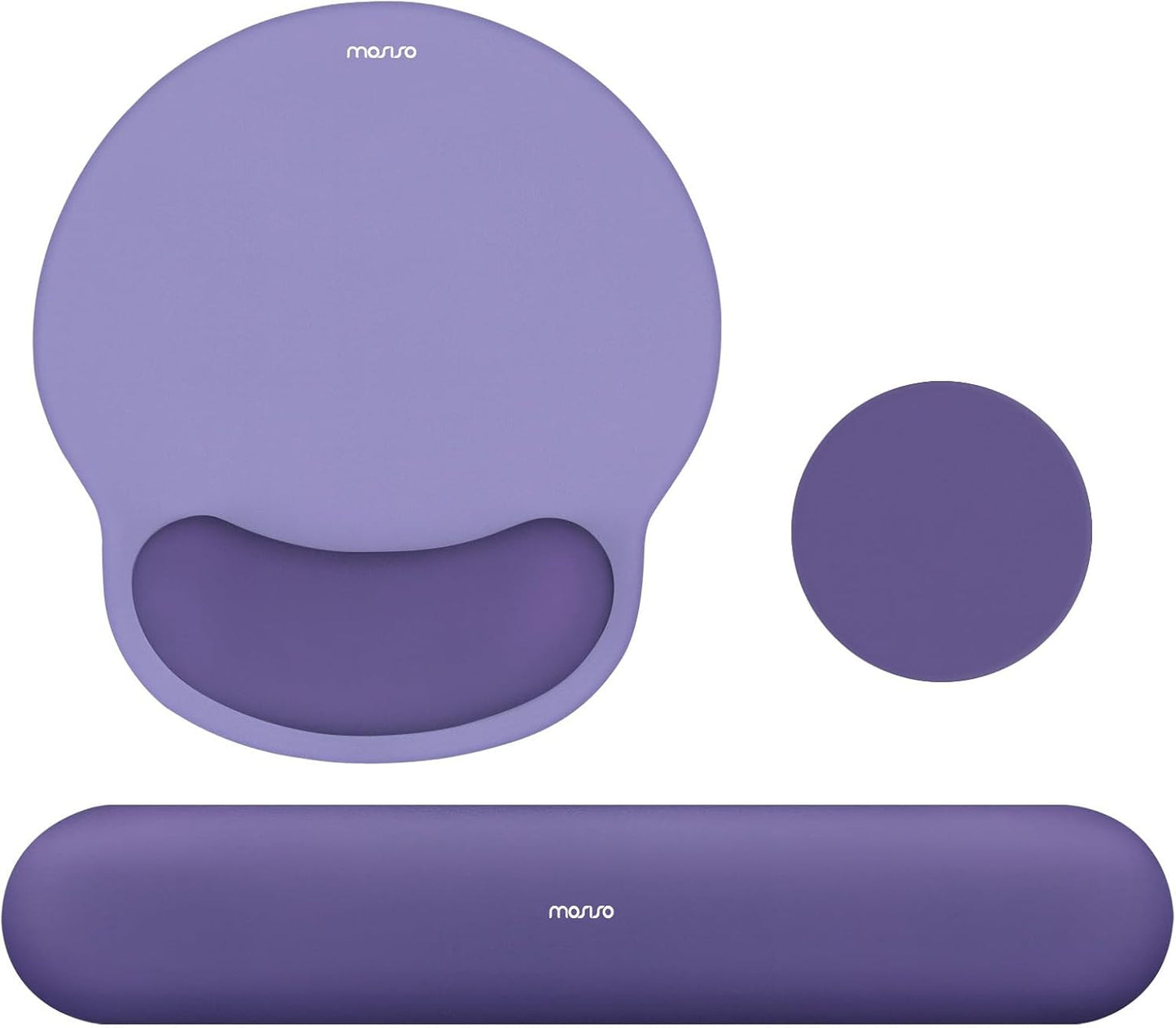 MOSISO Wrist Rest Support for Mouse Pad&Keyboard Set, Circle Curved Ergonomic Mousepad&Coaster Non-Slip Base Home/Office Pain Relief&Easy Typing Pad with Soft Cloth&Silicone Lining, Antique Green