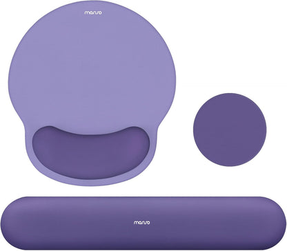 MOSISO Wrist Rest Support for Mouse Pad&Keyboard Set, Circle Curved Ergonomic Mousepad&Coaster Non-Slip Base Home/Office Pain Relief&Easy Typing Pad with Soft Cloth&Silicone Lining, Antique Green