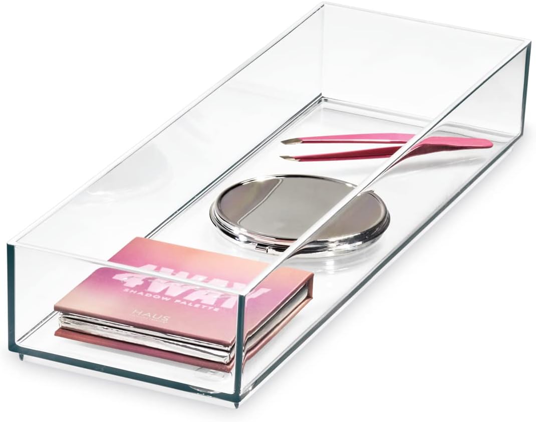 iDesign Clarity Drawer, Kitchen and Bathroom Organization Silverware, Spatulas, Gadgets, Large-Set of 2