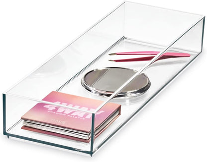iDesign Clarity Drawer, Kitchen and Bathroom Organization Silverware, Spatulas, Gadgets, Large-Set of 2