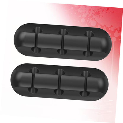 NUOBESTY 2pcs Silicone Cable Holder Clips Rubber Adhesive Cord Hooks for Wall Desk Home Office Efficient Wire Management Organizers Black