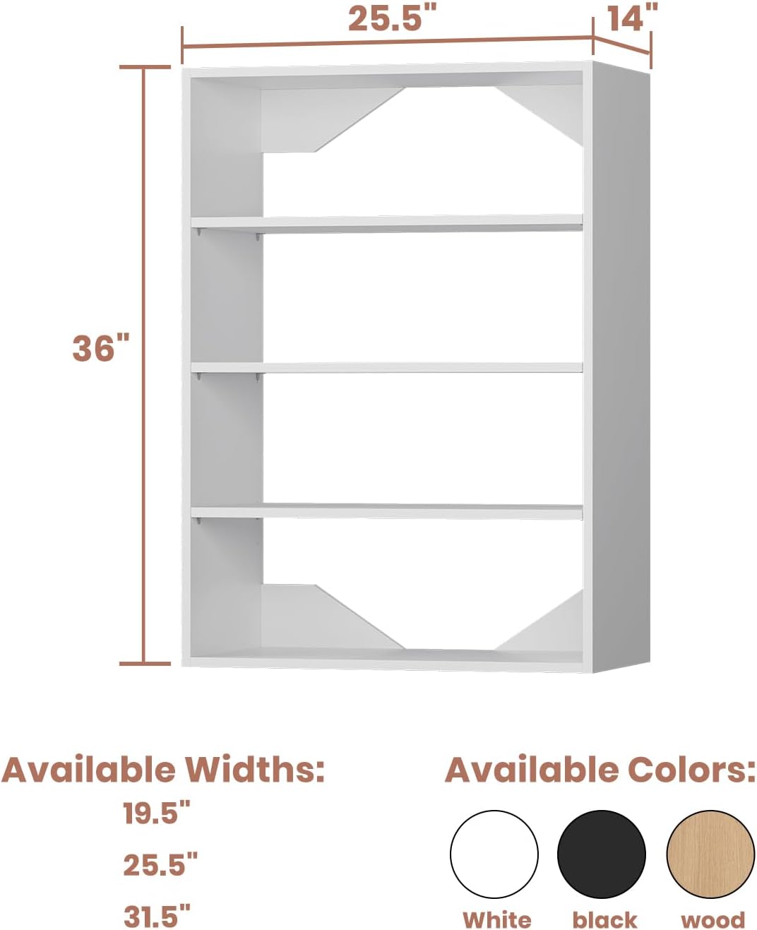 4-Drawer Stackable Storage Organizer Unit for Closet, Modular Wood Closet Storage Bins with Drawers, Closet She-lf Organizer Basket for Hanging Clothes, Wood, 25.5"W