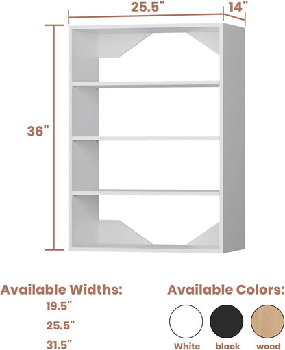 4-Drawer Stackable Storage Organizer Unit for Closet, Modular Wood Closet Storage Bins with Drawers, Closet She-lf Organizer Basket for Hanging Clothes, Wood, 25.5"W
