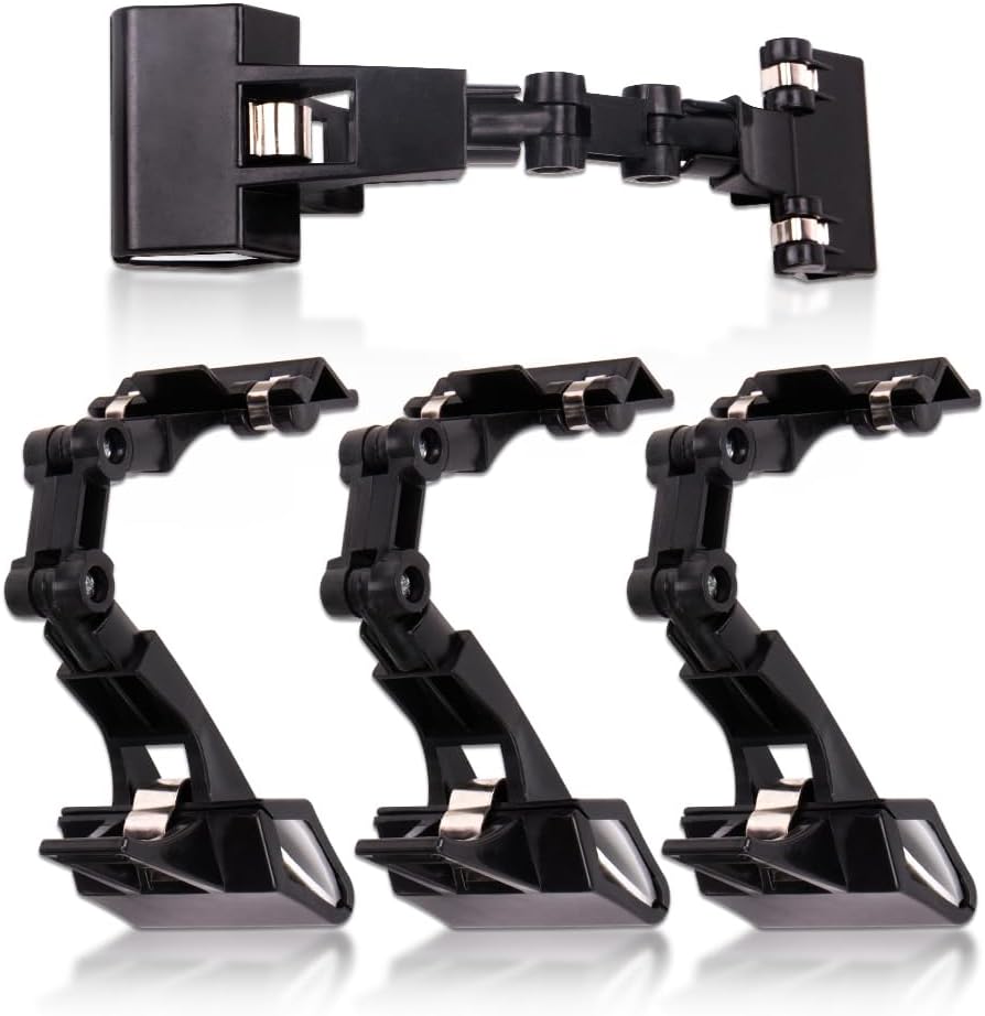 ZORZA 4Pcs Flexible Paper Stand for Desk Rotatable Foldable Document Holder Double Head Paper Holder for Typing Computer Monitor Canvas Clamp