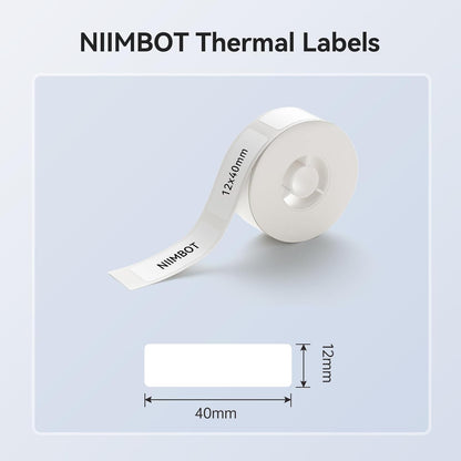 NIIMBOT White Cable Labels Maker Tape for D11/D110/D101 Label Maker, 0.49'' x 4.29''(12.5mm x 109mm), Thermal Label Tape for Home Office Labeling Tape Replacement