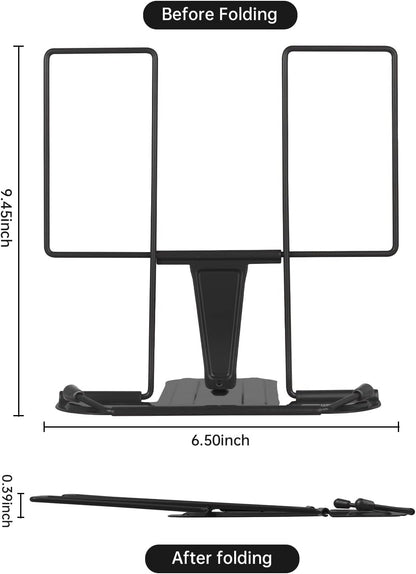Honagu Book Stand for Reading, Adjustable Reading Rest Book Holder, Documents Holder, Sturdy Typing Stand for Recipes Textbooks Tablet Music Books (Green)