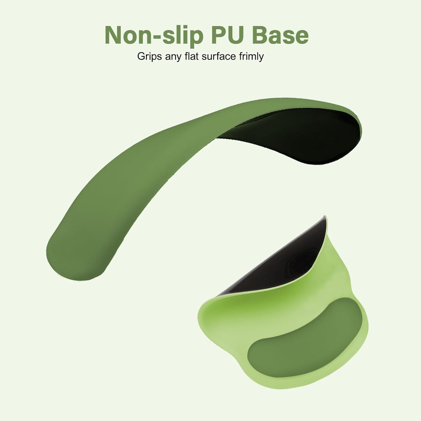 MOSISO Wrist Rest Support for Mouse Pad&Keyboard Set, Circle Curved Ergonomic Mousepad&Coaster Non-Slip Base Home/Office Pain Relief&Easy Typing Pad with Soft Cloth&Silicone Lining, Antique Green