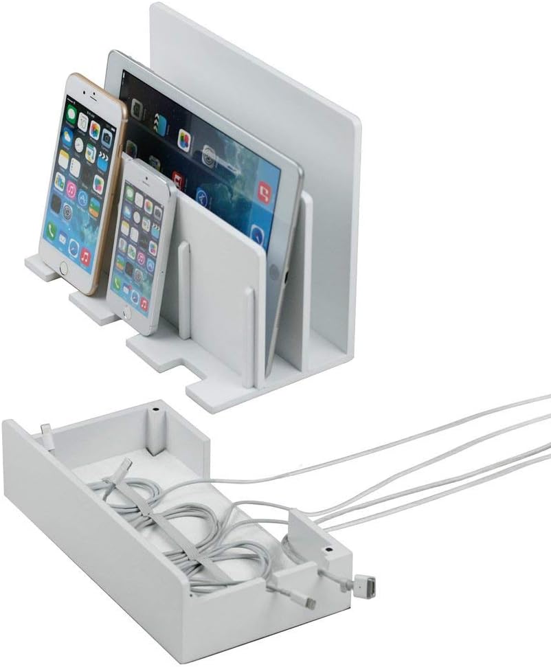 Great Useful Stuff G.U.S. Multi-Device Charging Station Dock & Organizer - Multiple Finishes Available. for Laptops, Tablets, and Phones - Strong Build, Eco-Friendly Bamboo