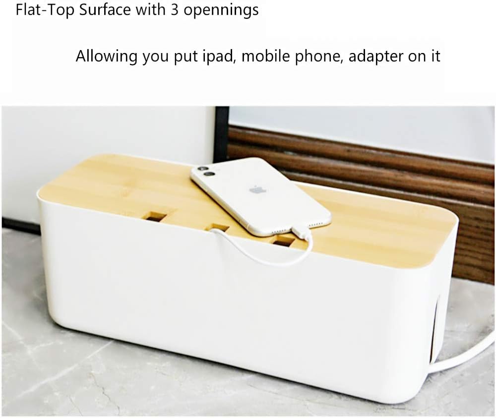 Cable Management Box| Power Stripe Organizer|Cord Organizer Box| Hide and Conceal Power Strips and Electrical Cords from TVs, Computers, and Desks| Keep Pets Safe