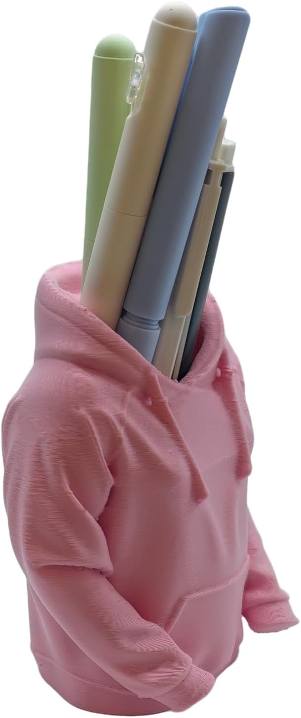 TIME&TRAVE Unique Sweatshirt Pen Holder for Desk, Creative Pencil Holder Desk Organizers, Office Supplies Decorations Idea Gift for Men Women Kids(Yellow)