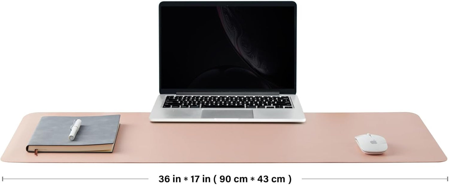 Cork Desk Mat - Dual-Sided Desk Pad for Office and Home - Desk Organization and Accessories - Ideal for Large Mouse Pad and Desk Mats on Top of Desks(Dark Green,90cmx 43cm)