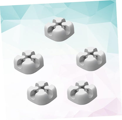 Homoyoyo 5pcs Silicone Cable Holder Clips Desktop Wire Organizer for Usb Charging Cables and Earphones Compact Grey Design