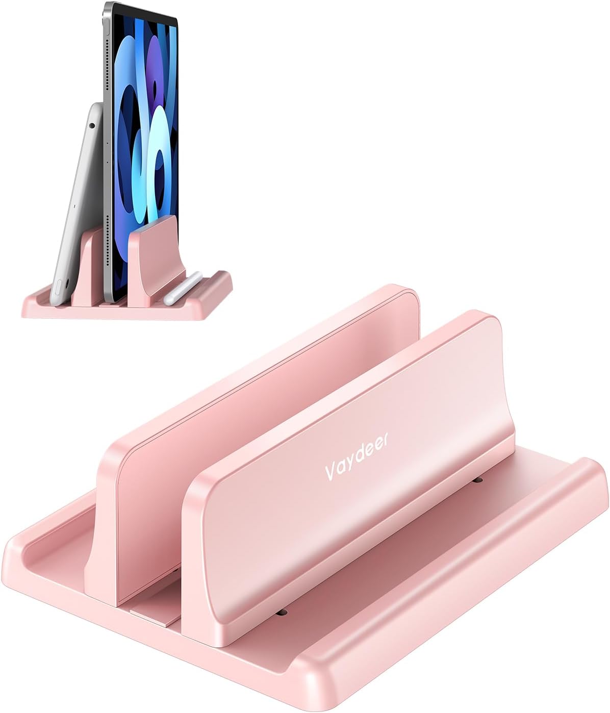 Vaydeer Vertical Laptop Stand Holder Organizer Plastic Adjustable Desktop Notebook Dock Space-Saving 3 in 1 for All MacBook Pro Air,Mac,HP,Dell,Microsoft Surface,Lenovo,up to 17.3 inches (Black)