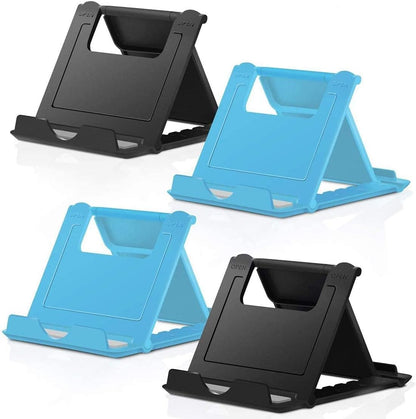COOLOO Cell Phone Stand 4 Pack, Tablet Stand Multi-Angle, Universal Phone Stand for Desk,Compatible Phone 13 12 Pro Plus All Android Smartphones,(Black)
