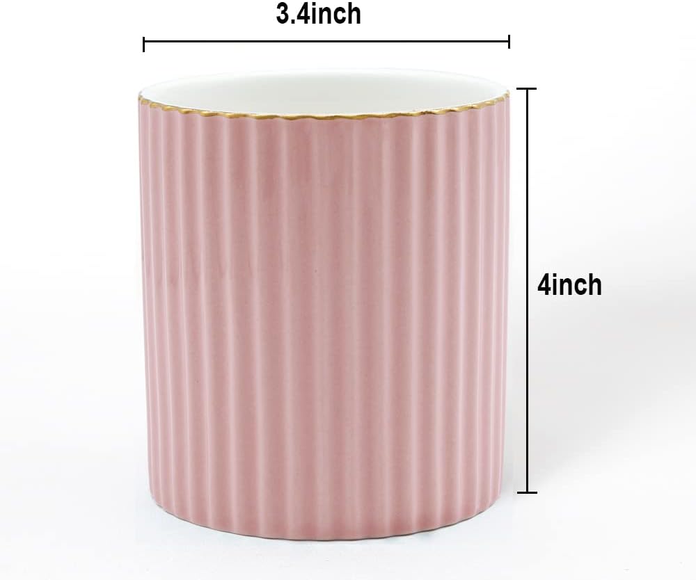 CROWNOS Pen Holder for Desk, Ceramic Pencil Cup Office Desk Organizer, Makeup Brush Holder, White