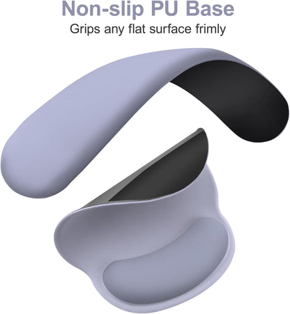 MOSISO Wrist Rest for Keyboard Mouse Pad Set, Large Gaming Deskpad&Circle Curved Mousepad&Keyboard Wrist Rest&Coaster, Ergonomic Non-Slip Mousepad&Easy Typing Pad with Silicone Lining, Apricot