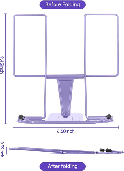 Honagu Book Stand for Reading, Adjustable Reading Rest Book Holder, Documents Holder, Sturdy Typing Stand for Recipes Textbooks Tablet Music Books (Green)