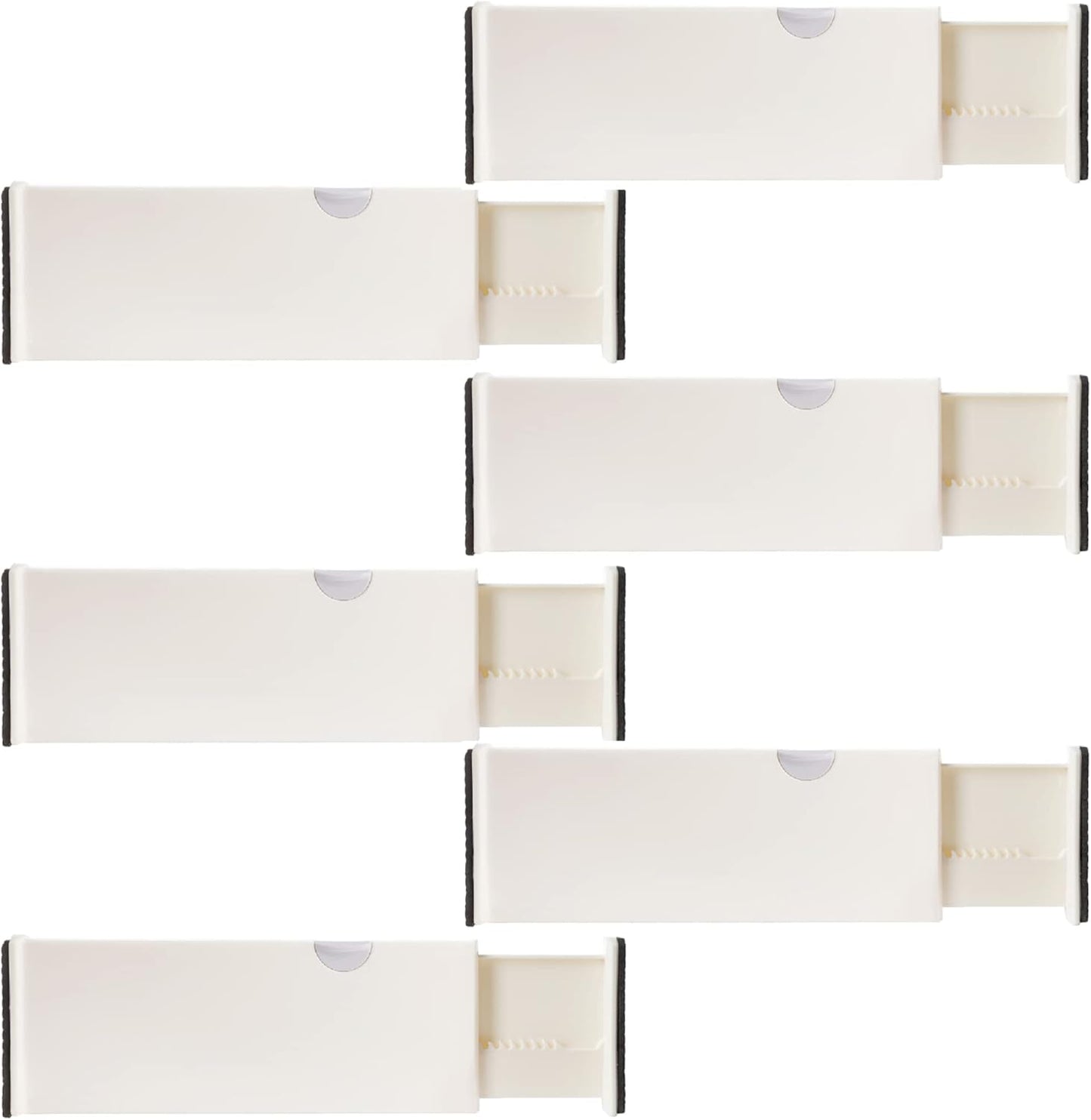 4 Adjustable Drawer Dividers, Organize Silverware and Utensils in Home Kitchen, Divider for Clothes in Bedroom Dresser, Designed to Not Snag Underwear and Bra Fabrics, Bathroom Storage Organizers