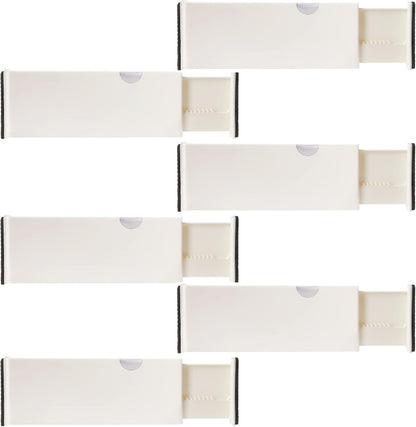 4 Adjustable Drawer Dividers, Organize Silverware and Utensils in Home Kitchen, Divider for Clothes in Bedroom Dresser, Designed to Not Snag Underwear and Bra Fabrics, Bathroom Storage Organizers