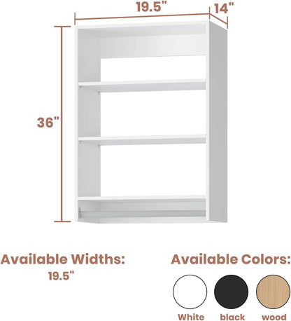 4-Drawer Stackable Storage Organizer Unit for Closet, Modular Wood Closet Storage Bins with Drawers, Closet She-lf Organizer Basket for Hanging Clothes, Wood, 25.5"W