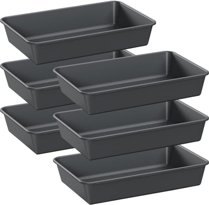Kutesna 6 PCS Large Plastic Drawer Organizer, 9"×6" Desk Drawer Organizer and Storage Trays, Versatile Plastic Storage Bins for Makeup Vanity, Jewelries, Kitchen Utensils, Bathroom and Office