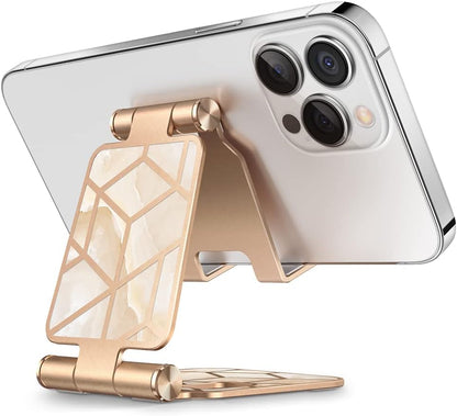 i-Blason Cell Phone Stand for Desk, Cell Phone Holder, Fits All Smart Phones, iPhone 16 15 14 13 Pro Max, Foldable Phone Stand Holder, Marble