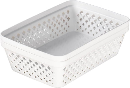 Glad Plastic Storage Basket Set - Multipurpose Drawer Trays, Kitchen Pantry Containers, and Bathroom Bins - 6 Pack Medium Organizers, Grey