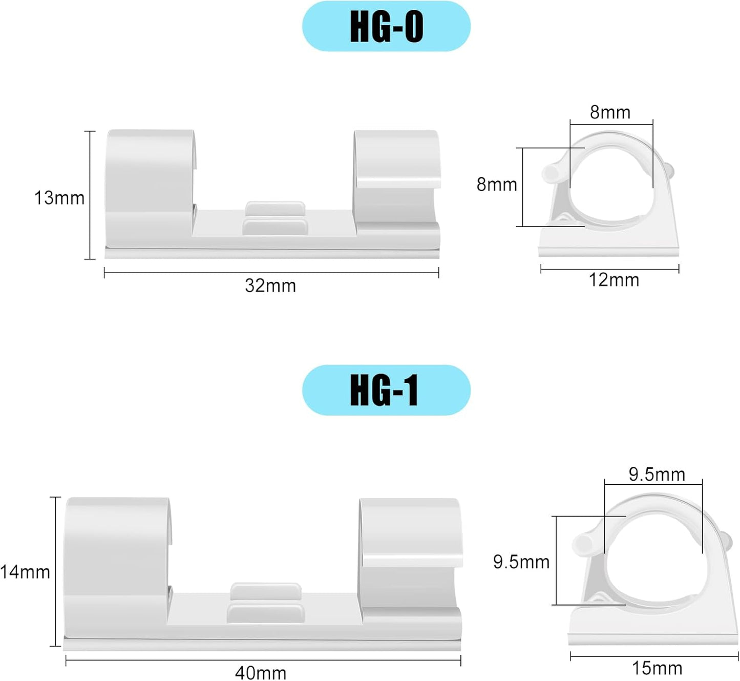 XHF 50pcs Medium Self Adhesive Cable Clips Clear,Wire Clips Cable Management Wire Organizer Cord Holder for Under Desk, Car, Wall, TV PC Ethernet Cable