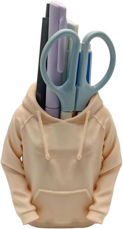 TIME&TRAVE Unique Sweatshirt Pen Holder for Desk, Creative Pencil Holder Desk Organizers, Office Supplies Decorations Idea Gift for Men Women Kids(Yellow)