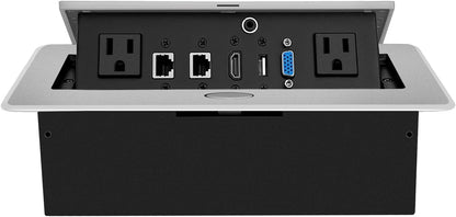 Table Pop up Power Date Center Connection Box with Outlet Network HDMI for Conference Desk