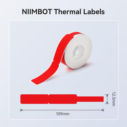 NIIMBOT White Cable Labels Maker Tape for D11/D110/D101 Label Maker, 0.49'' x 4.29''(12.5mm x 109mm), Thermal Label Tape for Home Office Labeling Tape Replacement