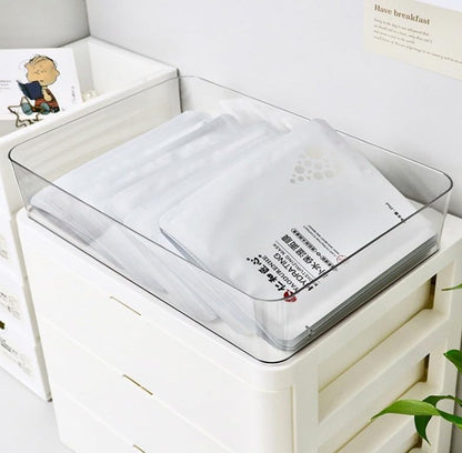 Clear Plastic Drawer Organizers Set, 4-Size Versatile Bathroom and Vanity Drawer Organizer Trays, Storage Bins for Makeup, Bedroom, Kitchen Gadgets Utensils and Office (extra large(3-pcs))