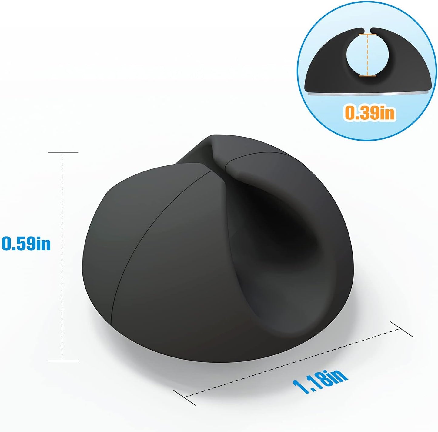 18 Pack Mini Cable Clips, Znben Cord Organizer Holder Adhesive Cord Management Charger Wire Holder Clips for Desk, Home, Office, Car, Cubicle, Nightstand Black