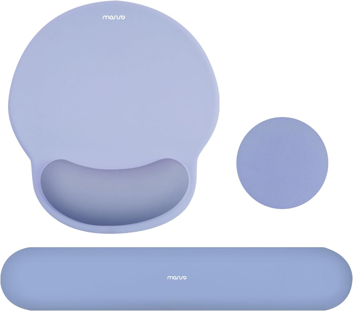 MOSISO Wrist Rest Support for Mouse Pad&Keyboard Set, Circle Curved Ergonomic Mousepad&Coaster Non-Slip Base Home/Office Pain Relief&Easy Typing Pad with Soft Cloth&Silicone Lining, Antique Green