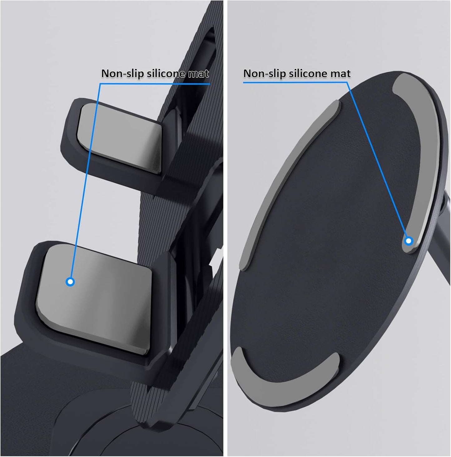 Cell Phone Stand, Adjustable Phone Holder 360° Rotation Fully Foldable Desktop Dock Compatible with iPhone 16 15 14 13 Pro Max Android Smartphone E-Reader Tablets (Black)