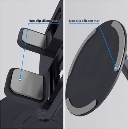 Cell Phone Stand, Adjustable Phone Holder 360° Rotation Fully Foldable Desktop Dock Compatible with iPhone 16 15 14 13 Pro Max Android Smartphone E-Reader Tablets (Black)