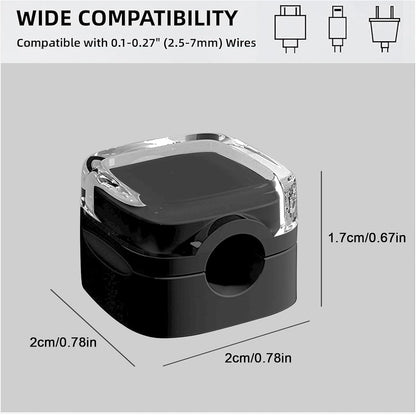 IFNOW 6 Pack Magnetic Cable Clips for Nightstand Black and White Self Adhesive Cord Holder Adjustable Clip for Desk, Nightstand, Phone Charger, Computer, Home, Office, Car