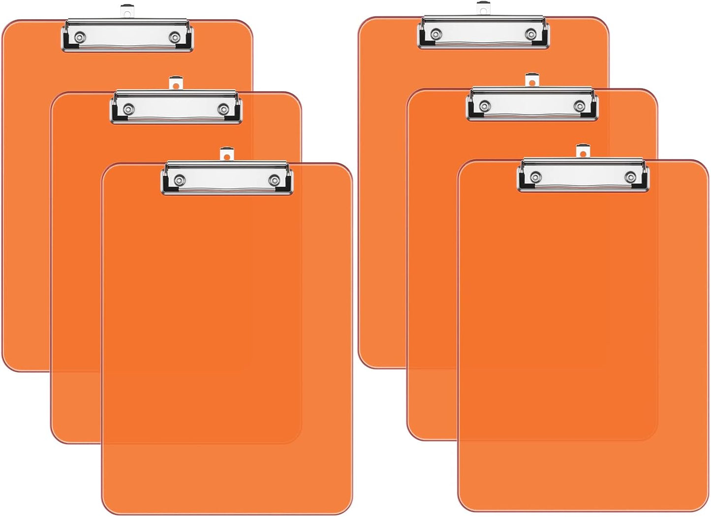 Rimilak 8.5 x 11 Plastic Clipboards Set of 2, Low Profile Metal Clip, Translucent Board, 12.5 x 9 in Letter Size, Office Supply, Back to School, Purple